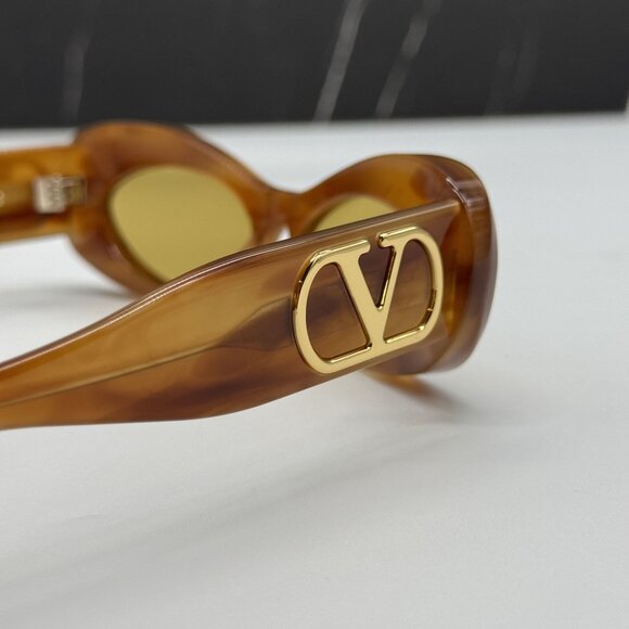 NEW VALENTINO VLS-178C HAVANA BROWN OVAL SUNGLASSES VALENTINO main image 9